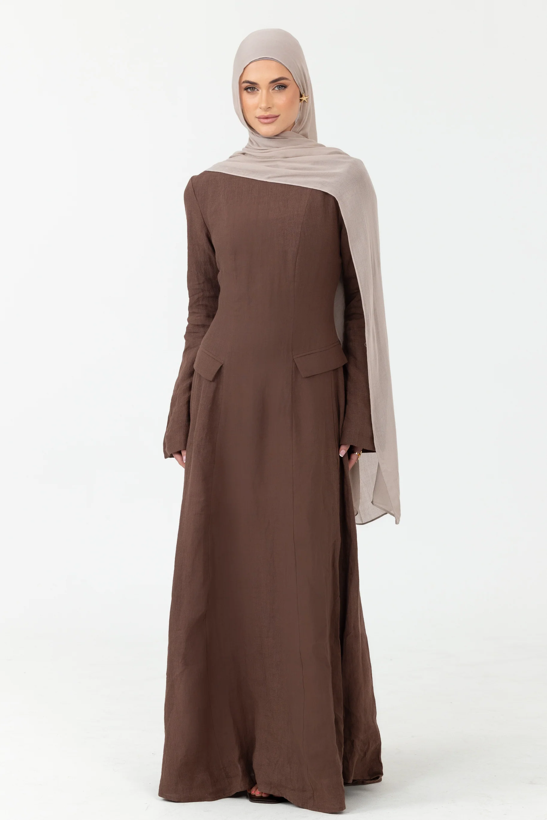 Nadira Linen Dress - Oak - Image 3