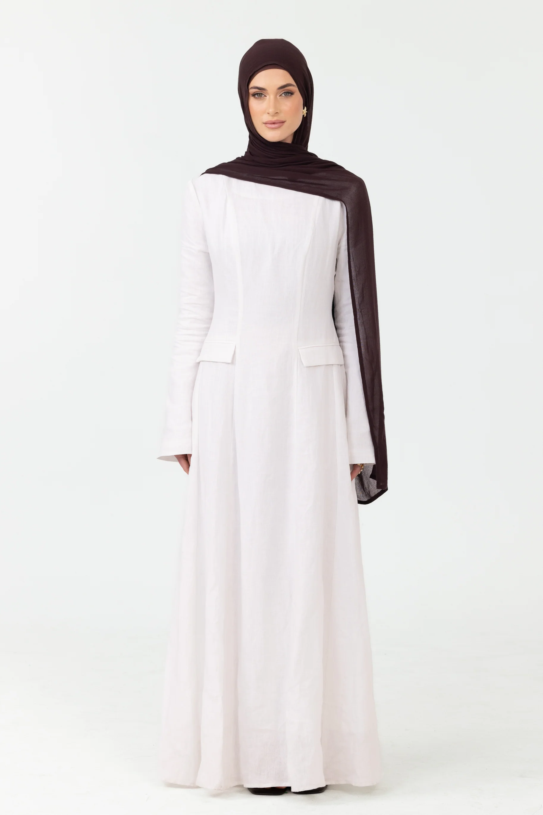 Nadira Linen Dress - White - Image 3