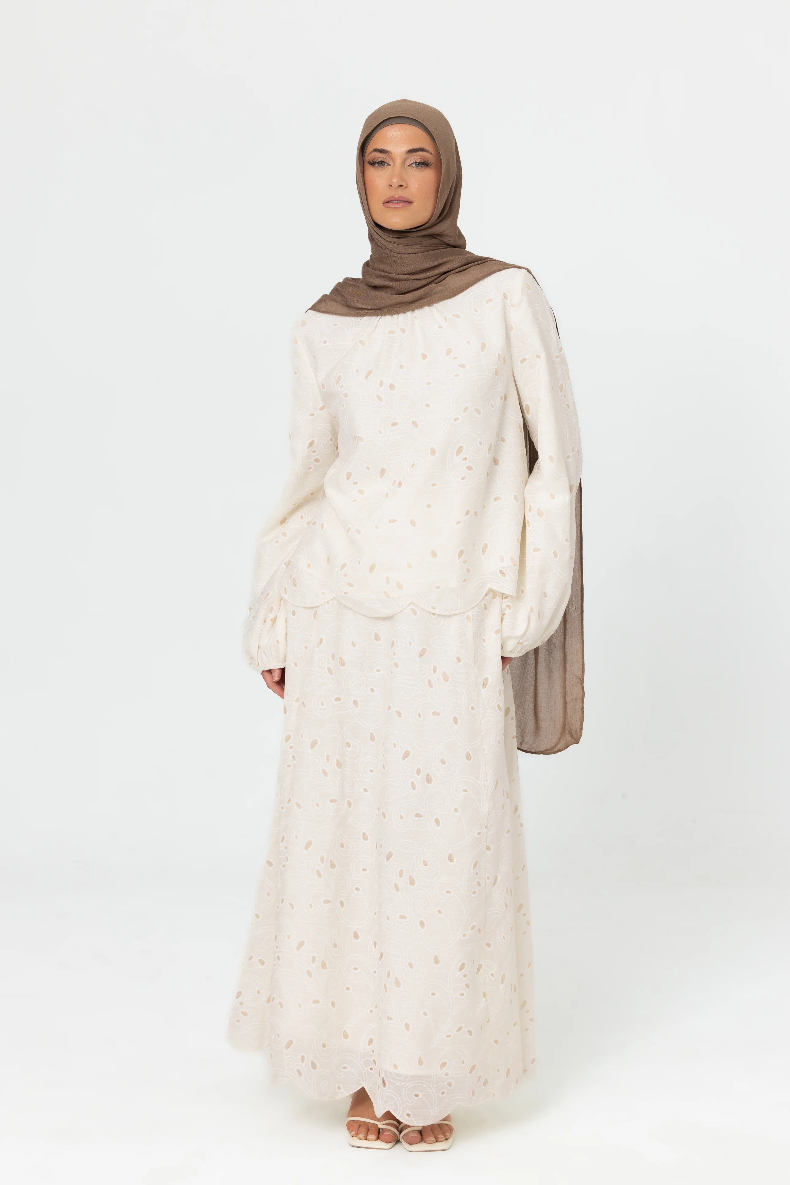 Nasma Embroidered Top - White