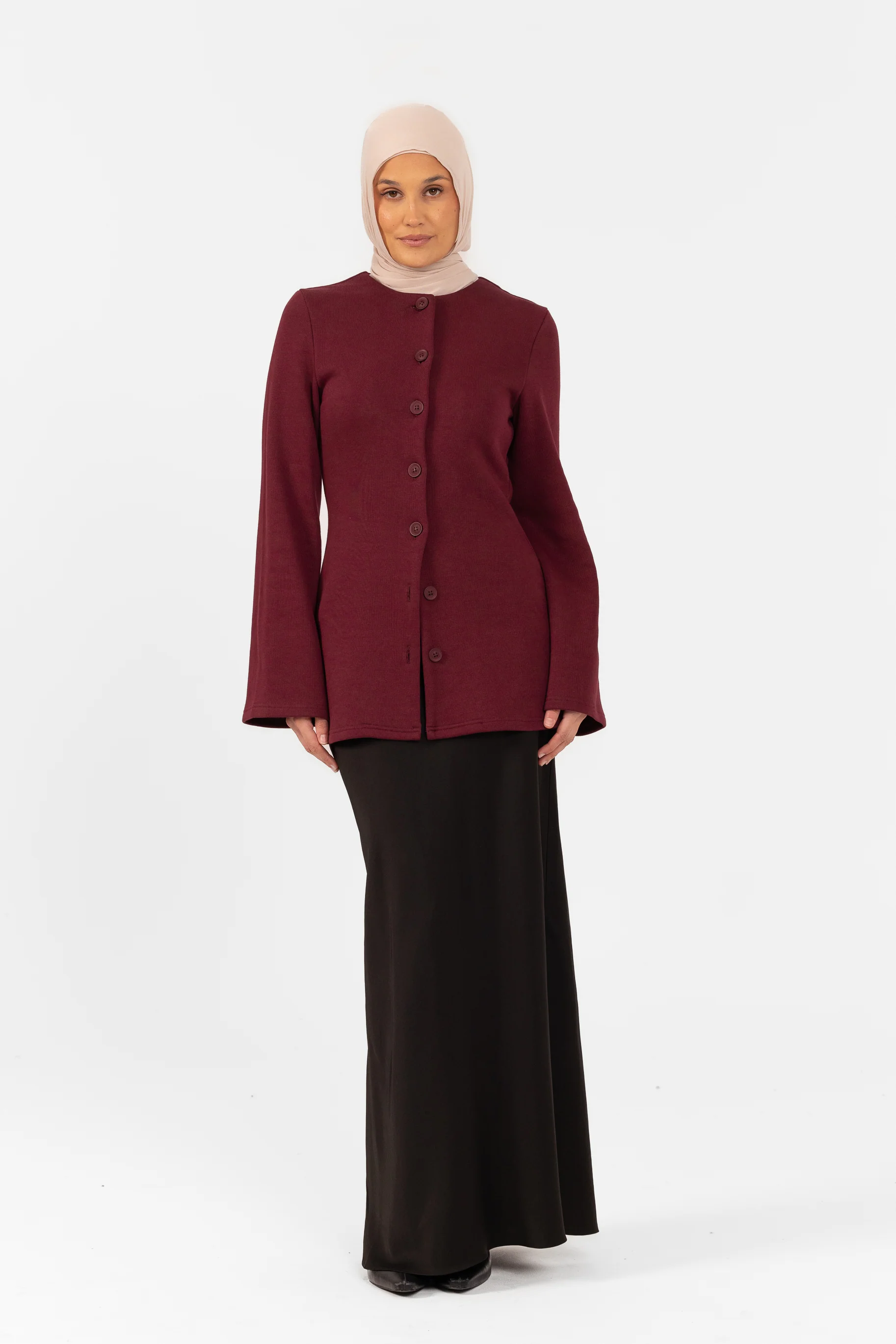 Nevene Knit Cardigan - Berry - Image 3