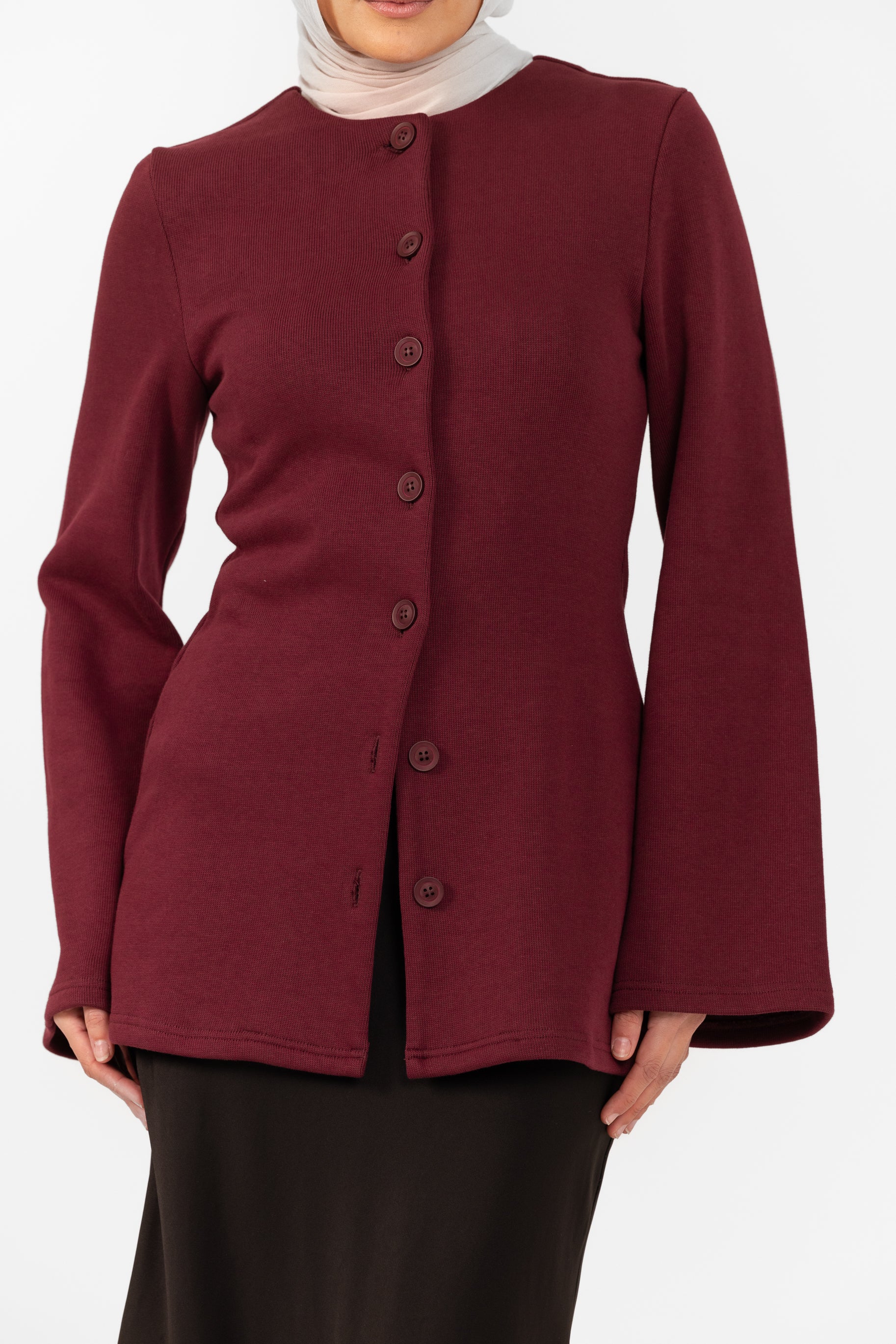 Nevene Knit Cardigan - Berry - Image 4