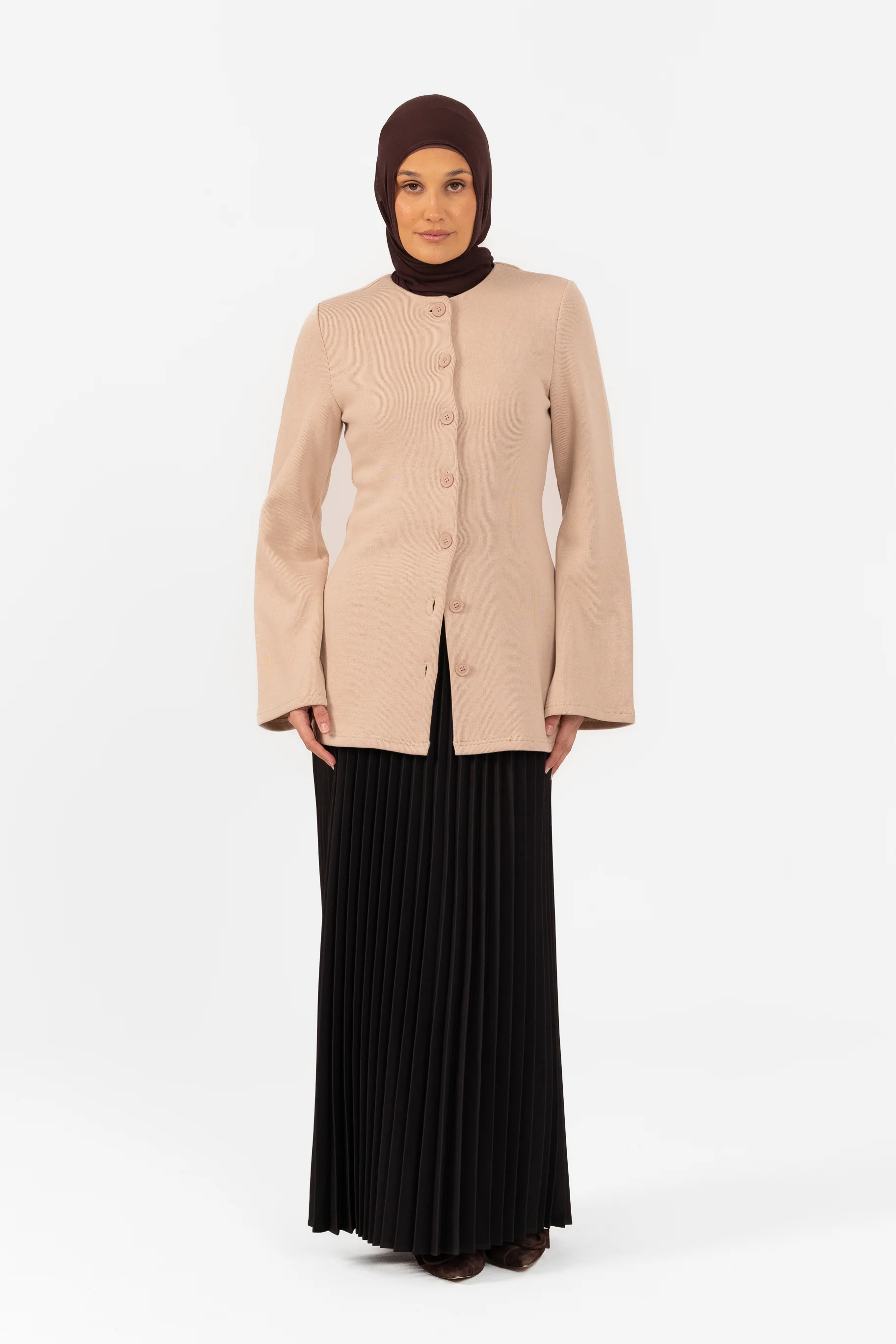 Nevene Knit Cardigan - Oat - Image 3