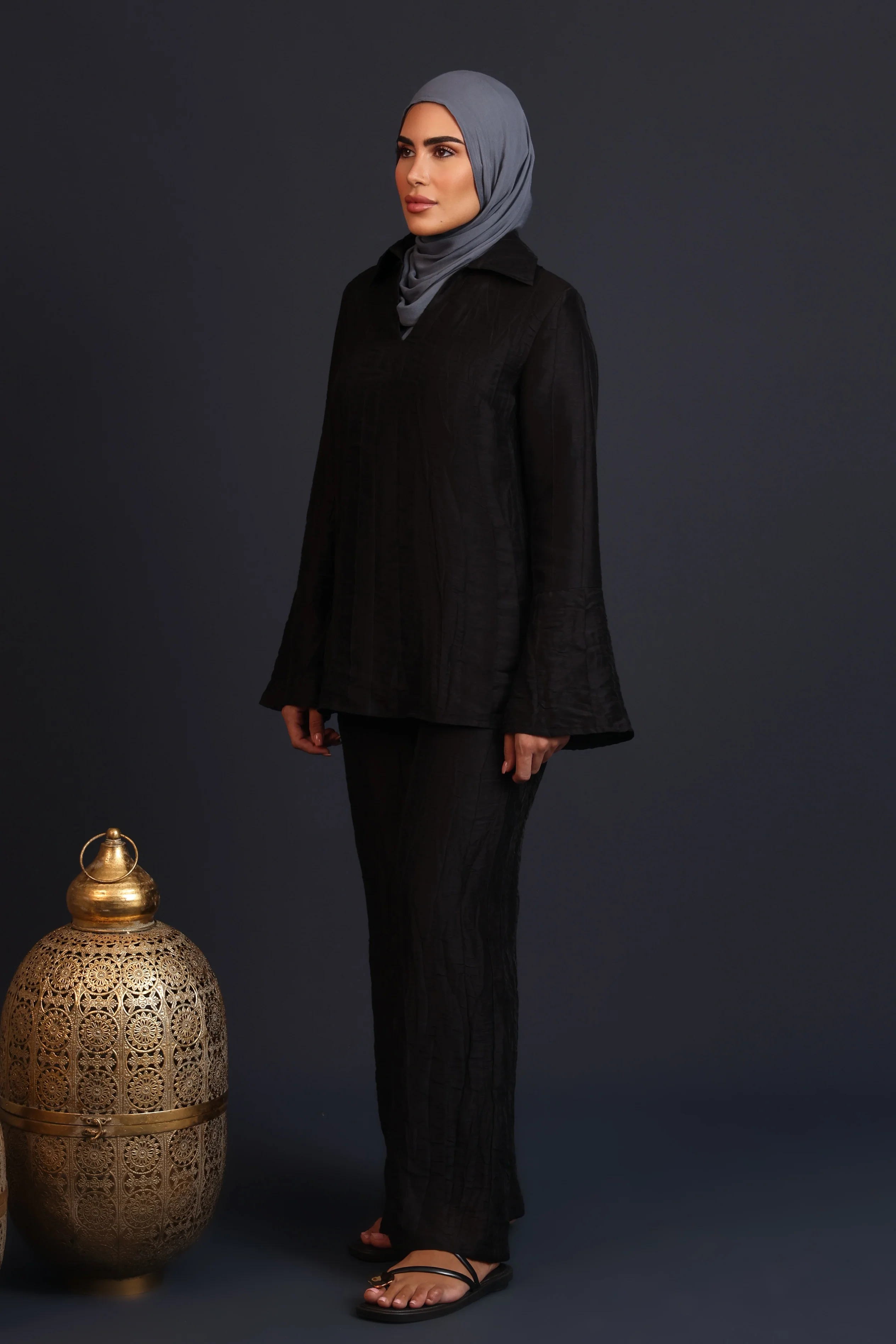 Nova Wide Leg Pants - Black - Image 2
