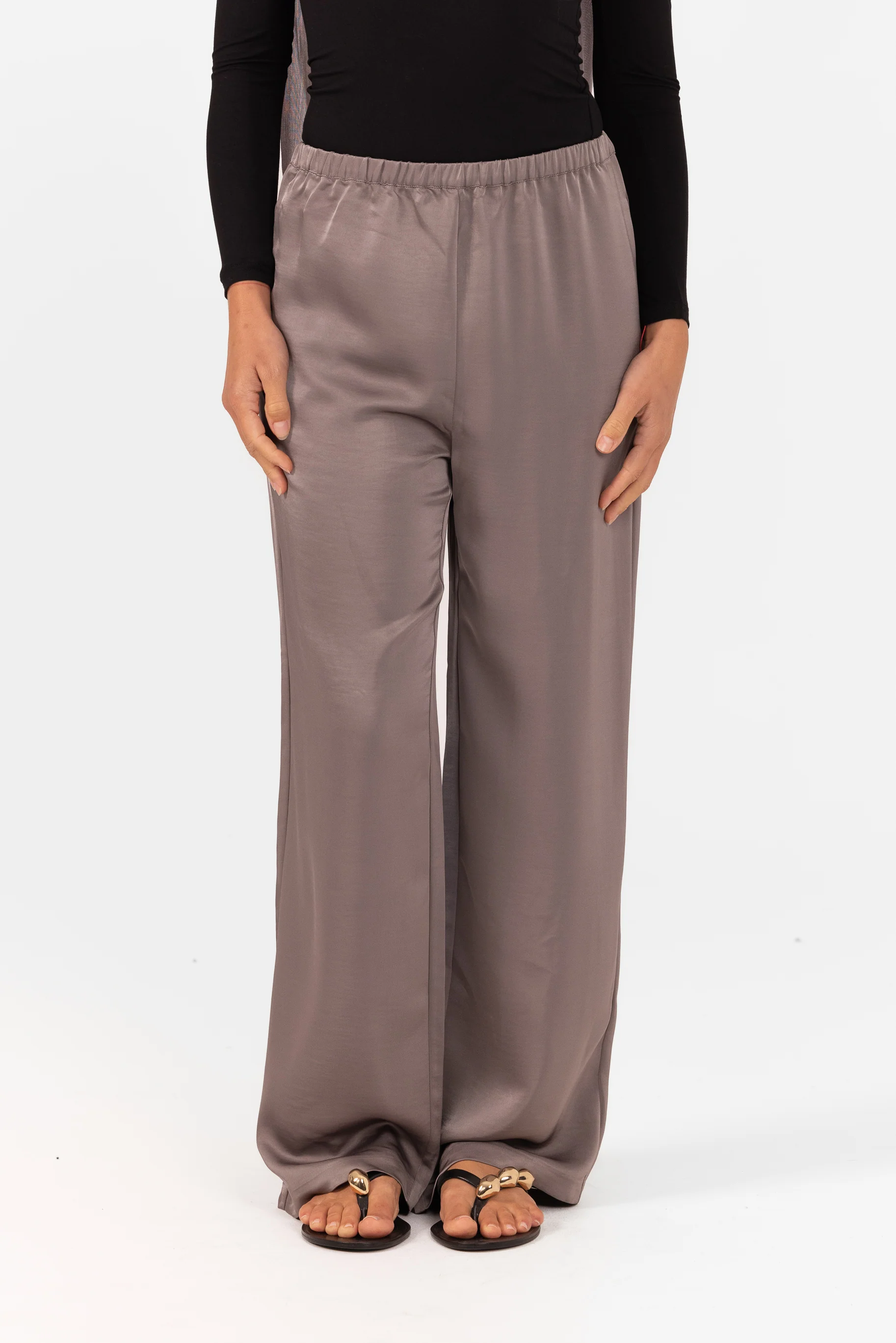 Saylor Satin Pants -  Grey - Image 2