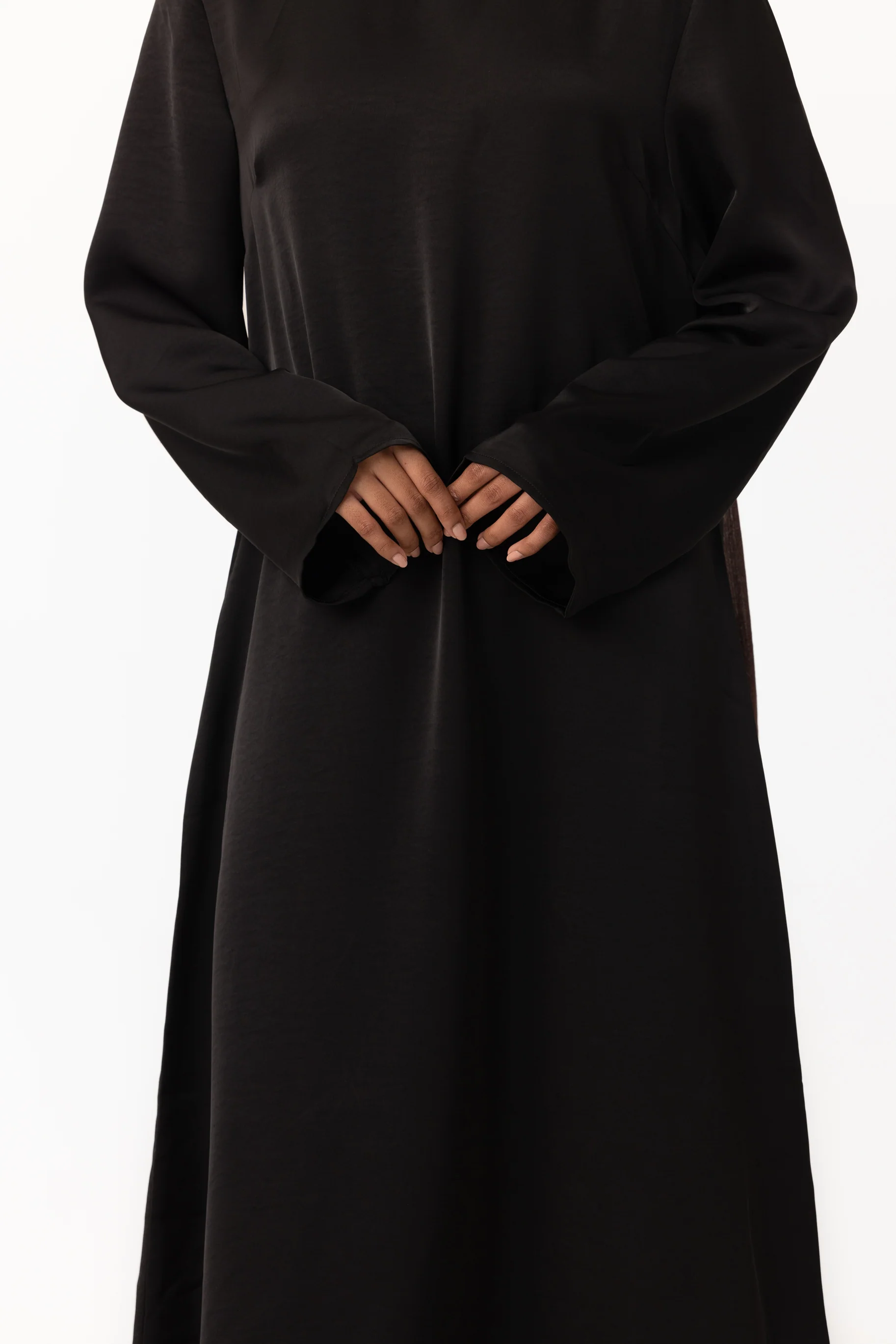 Saylor Satin Slip Dress - Black - Image 3