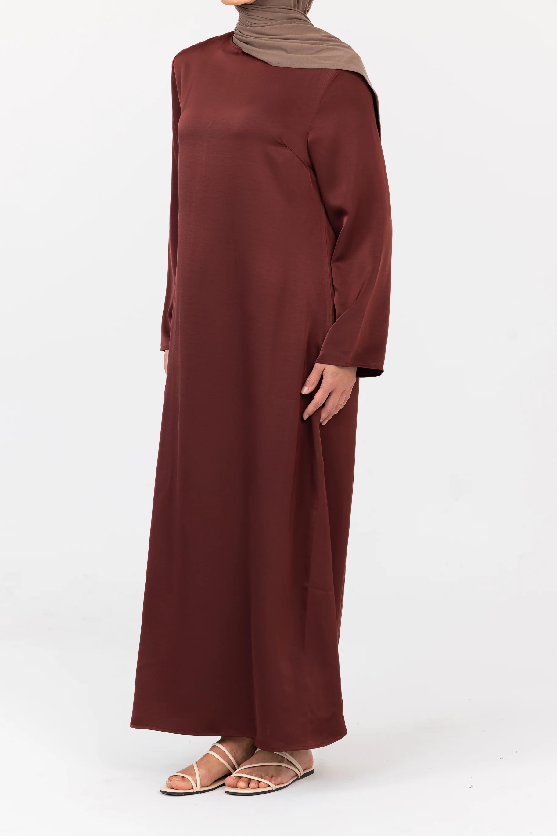 Saylor Satin Slip Dress - Mahogany - Image 4