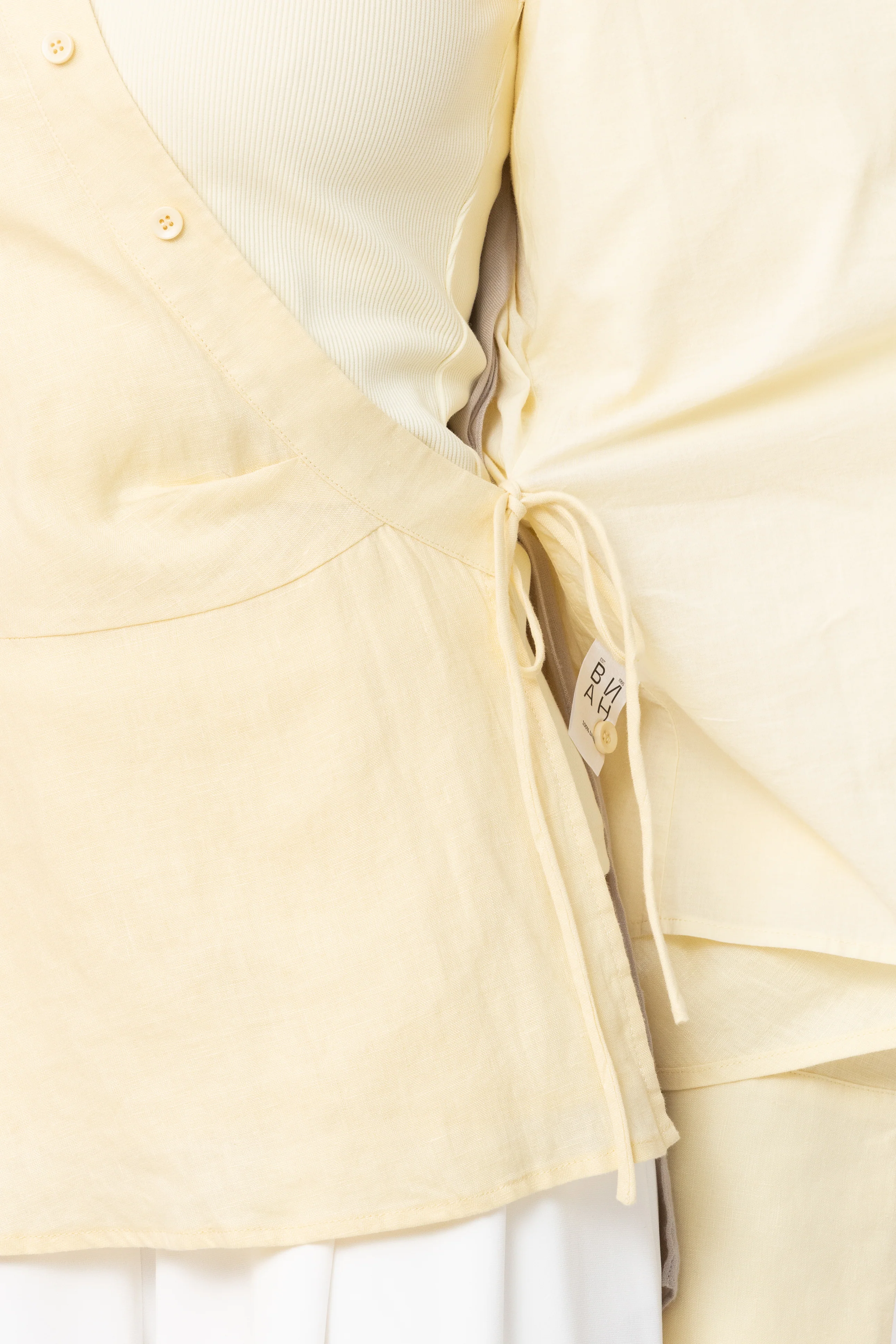 Siara Wrap Shirt - Butter Yellow - Image 3