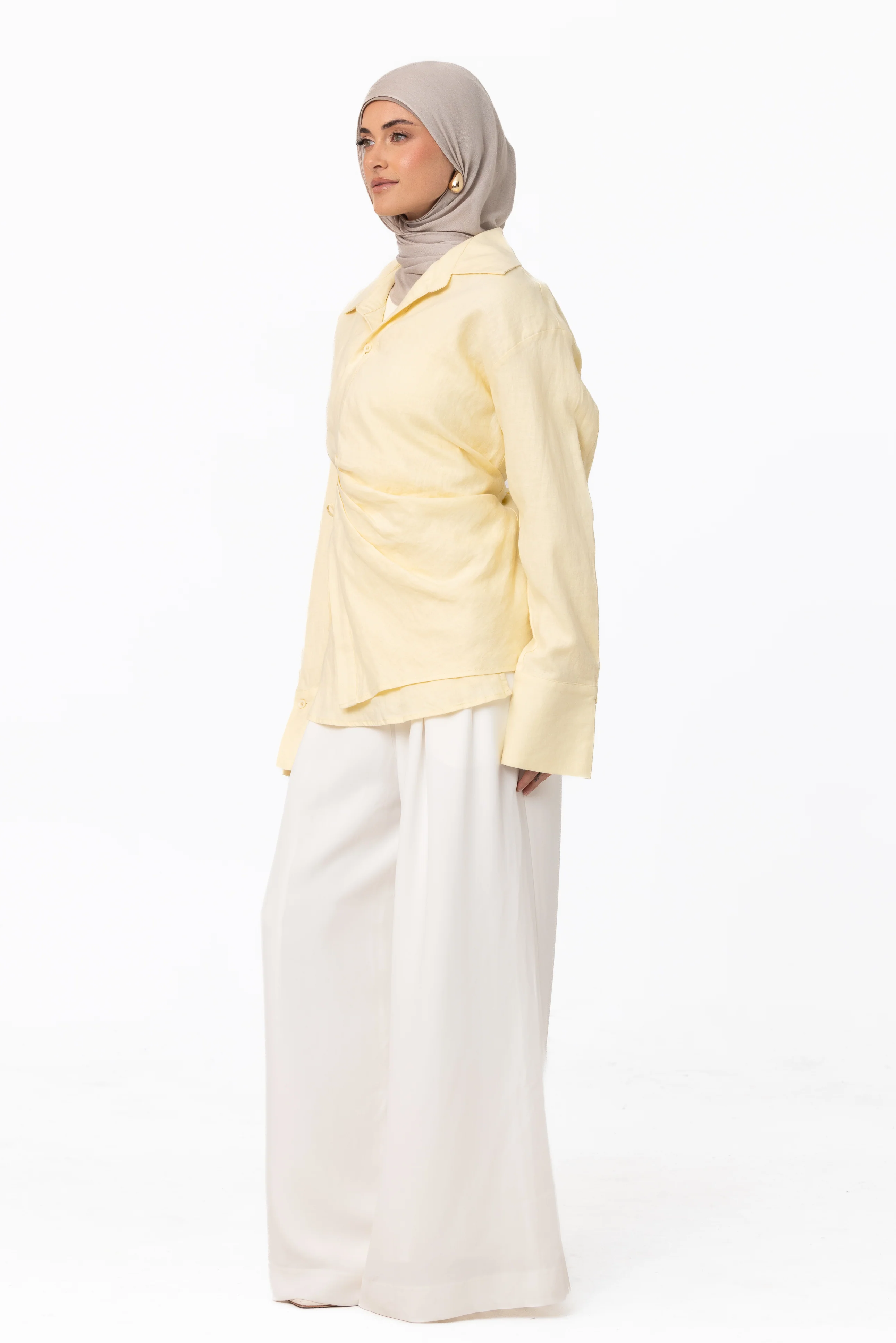 Siara Wrap Shirt - Butter Yellow - Image 4
