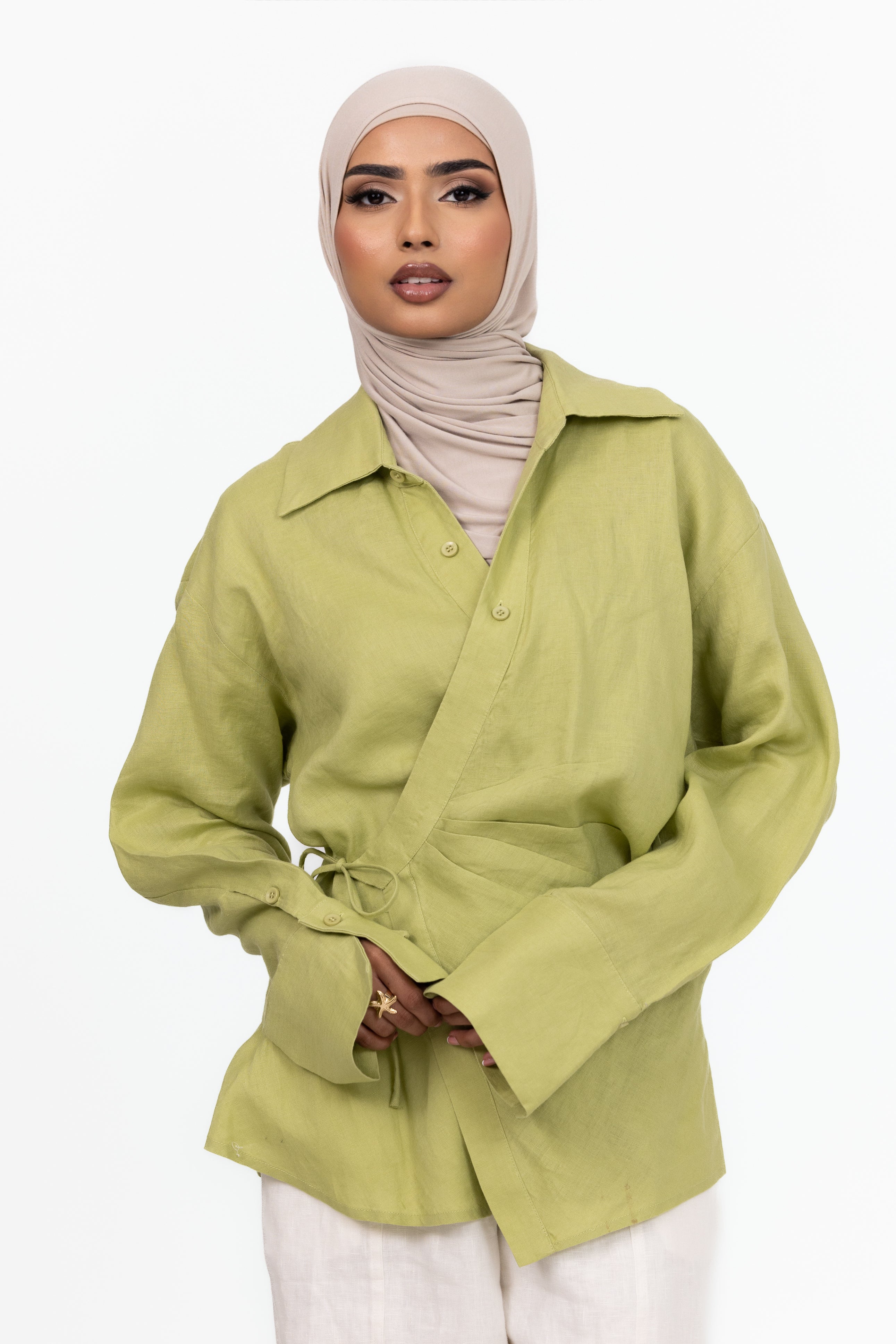 Siara Wrap Shirt - Lime - Image 2