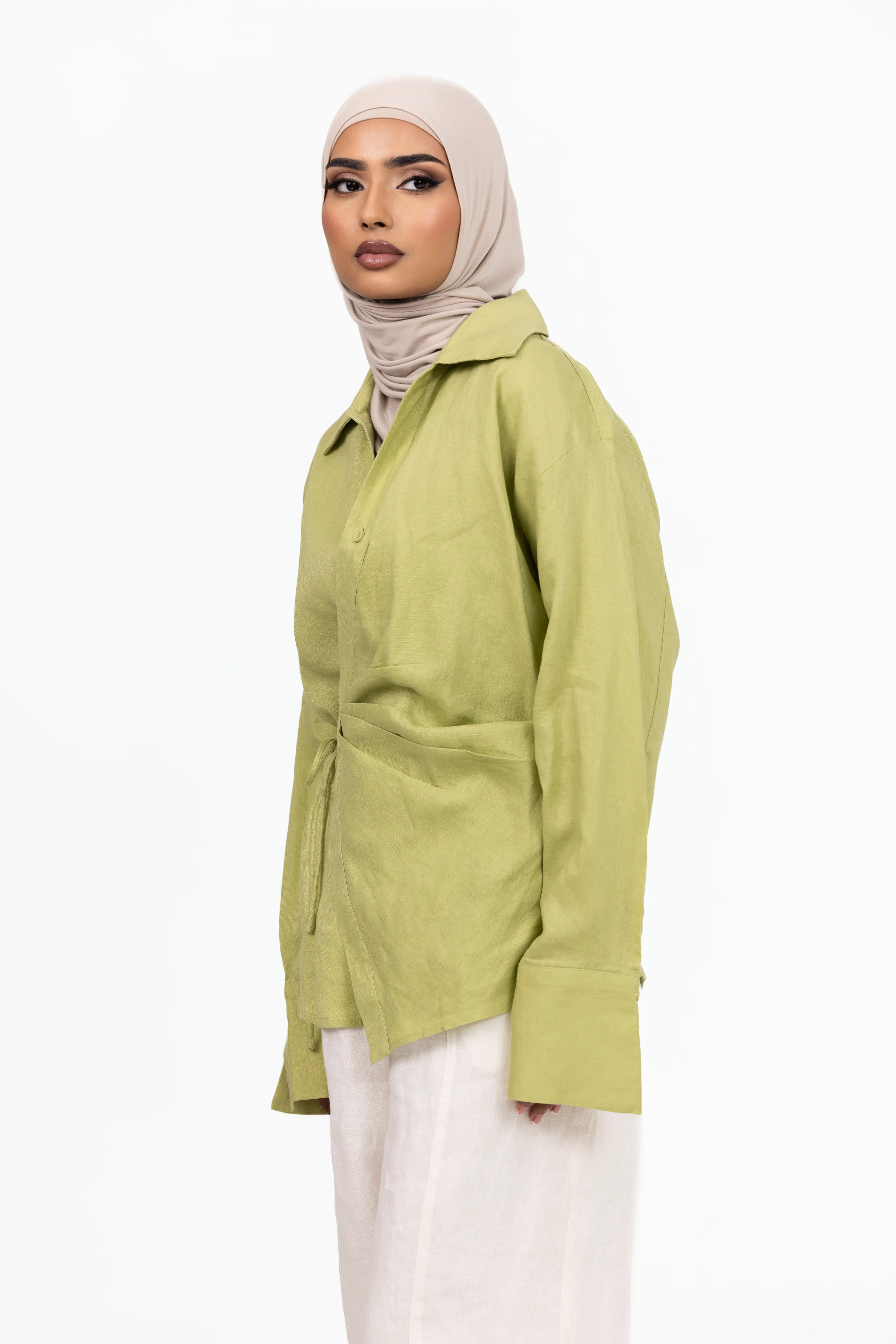 Siara Wrap Shirt - Lime - Image 4