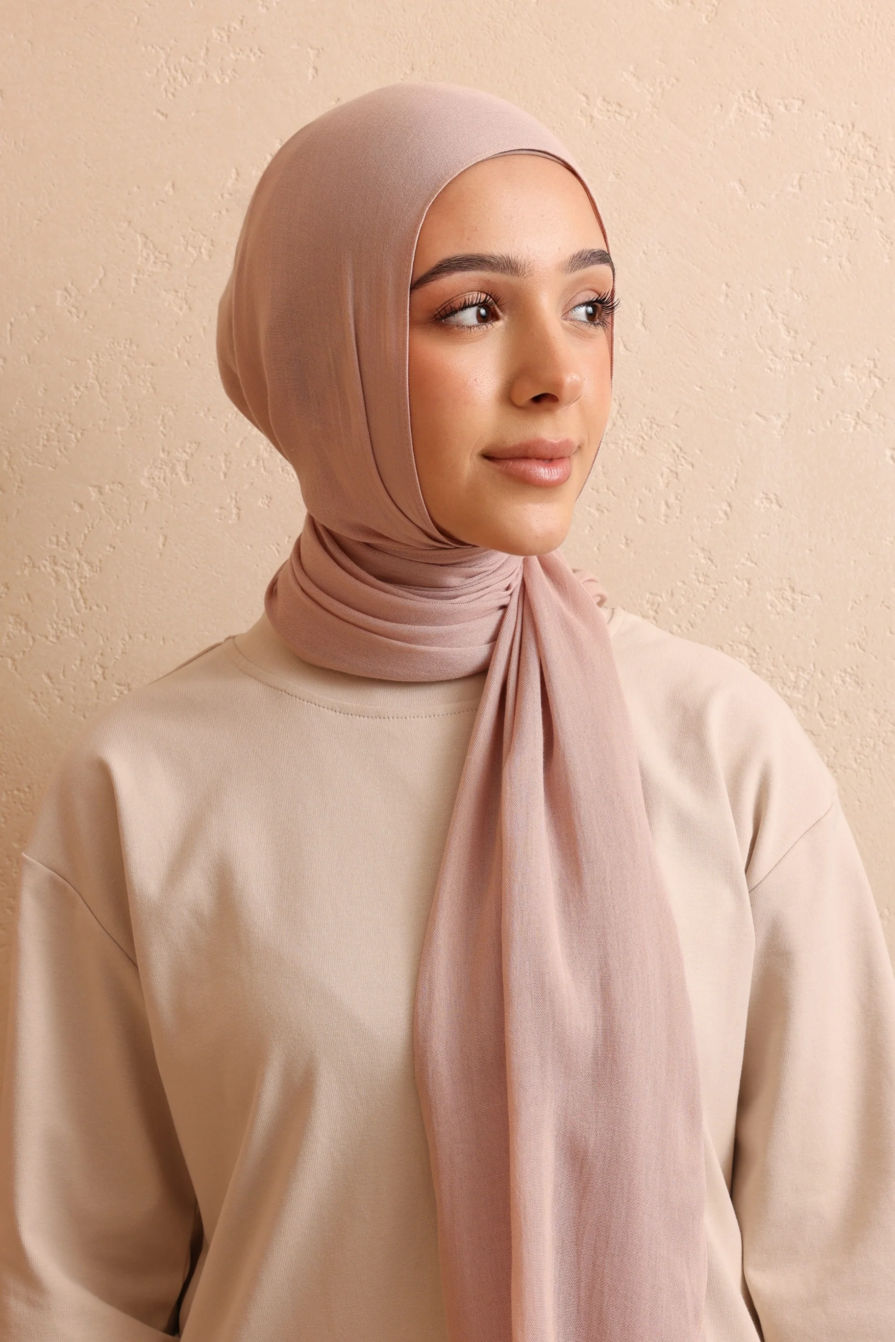 Single Stitched Modal Hijab - Sand - Image 2
