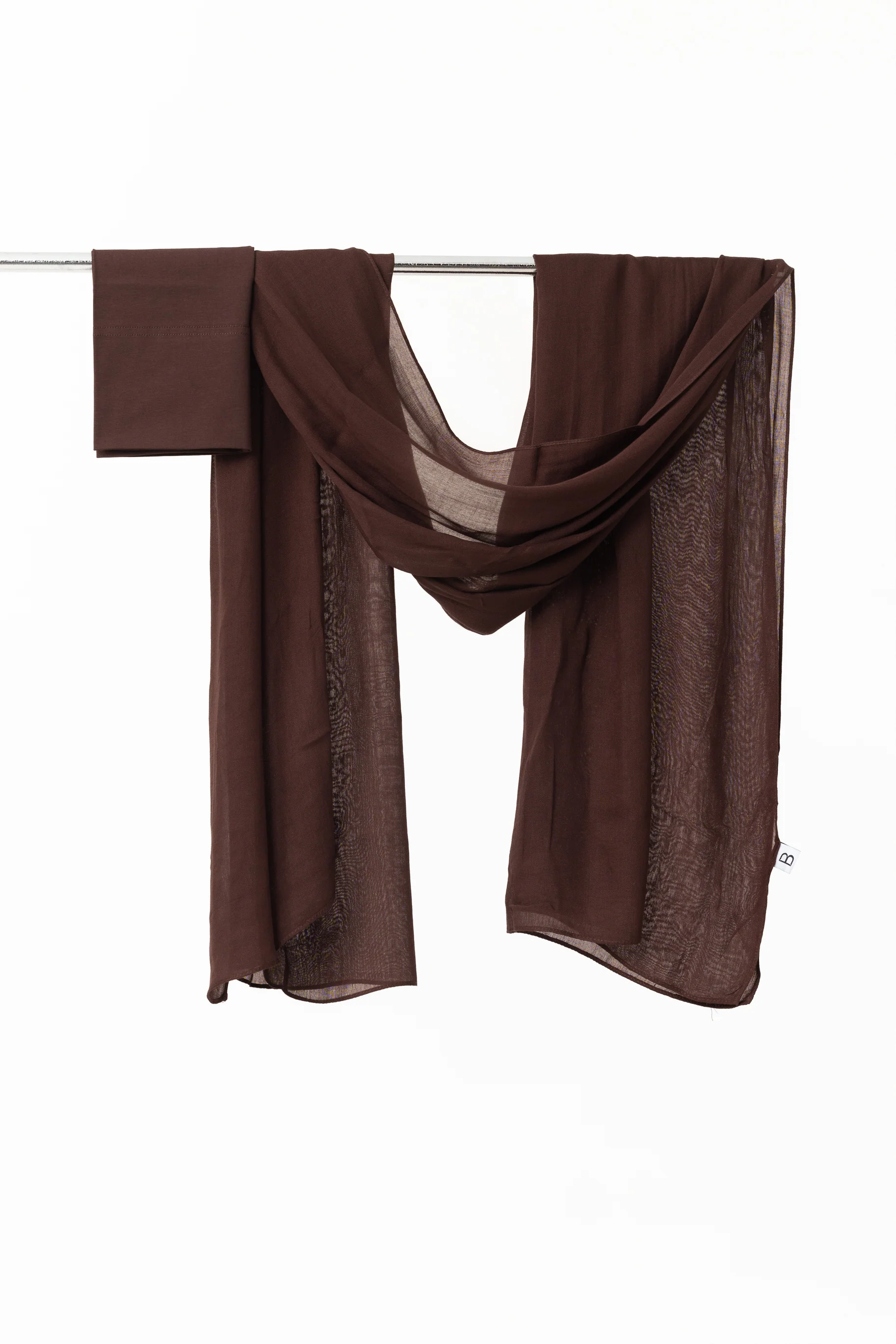 Single Stitched Modal Hijab Set - Chocolate