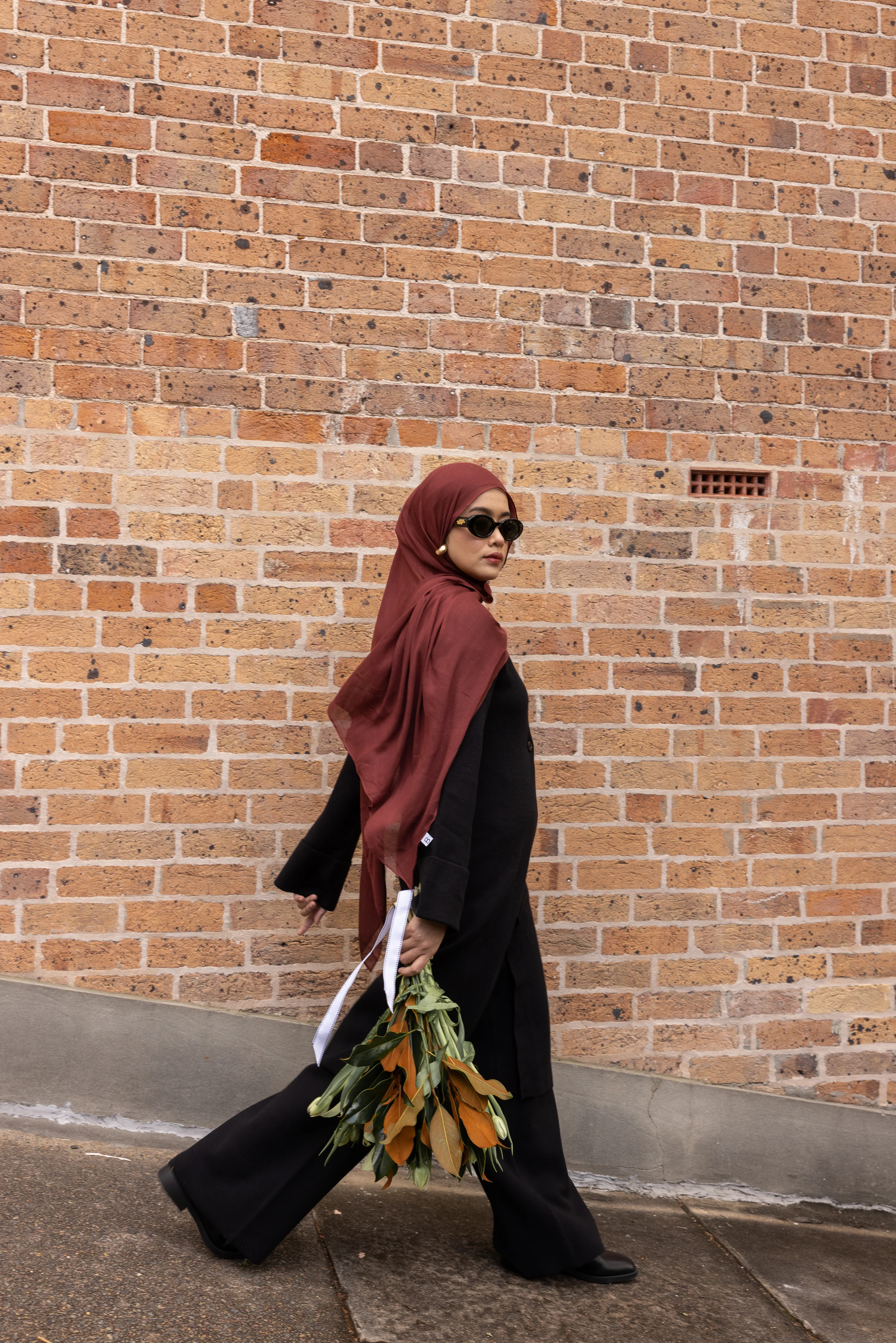 Single Stitched Modal Hijab Set - Terracotta - Image 2