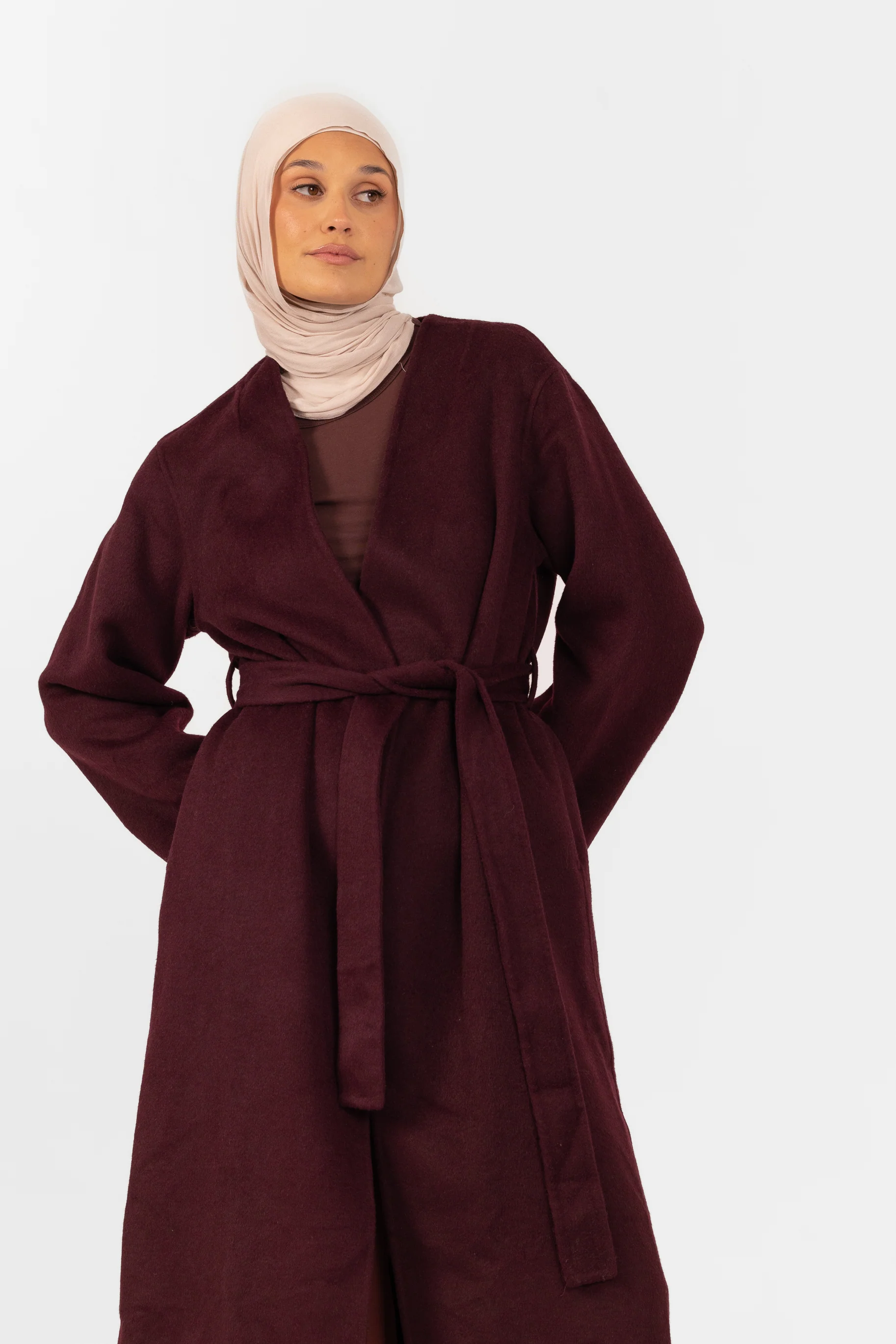 Tara Longline Coat - Mulberry - Image 3