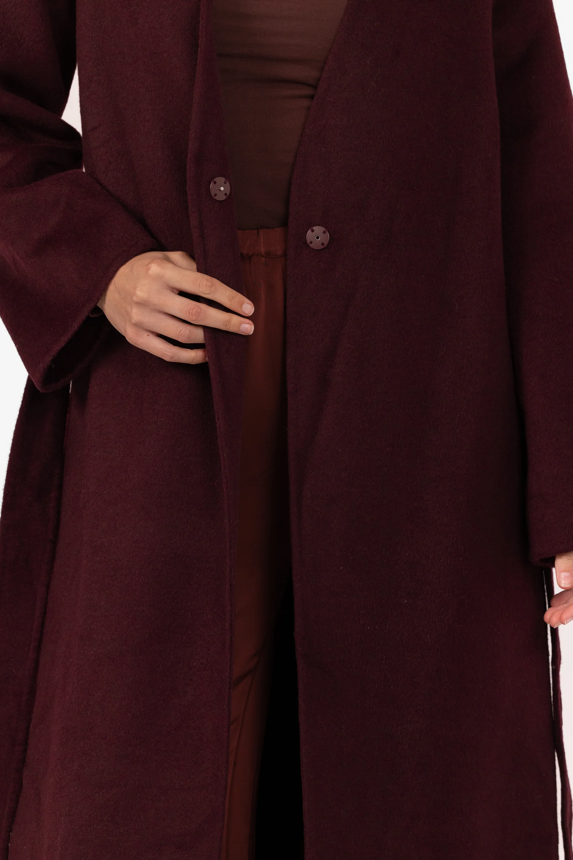 Tara Longline Coat - Mulberry - Image 4