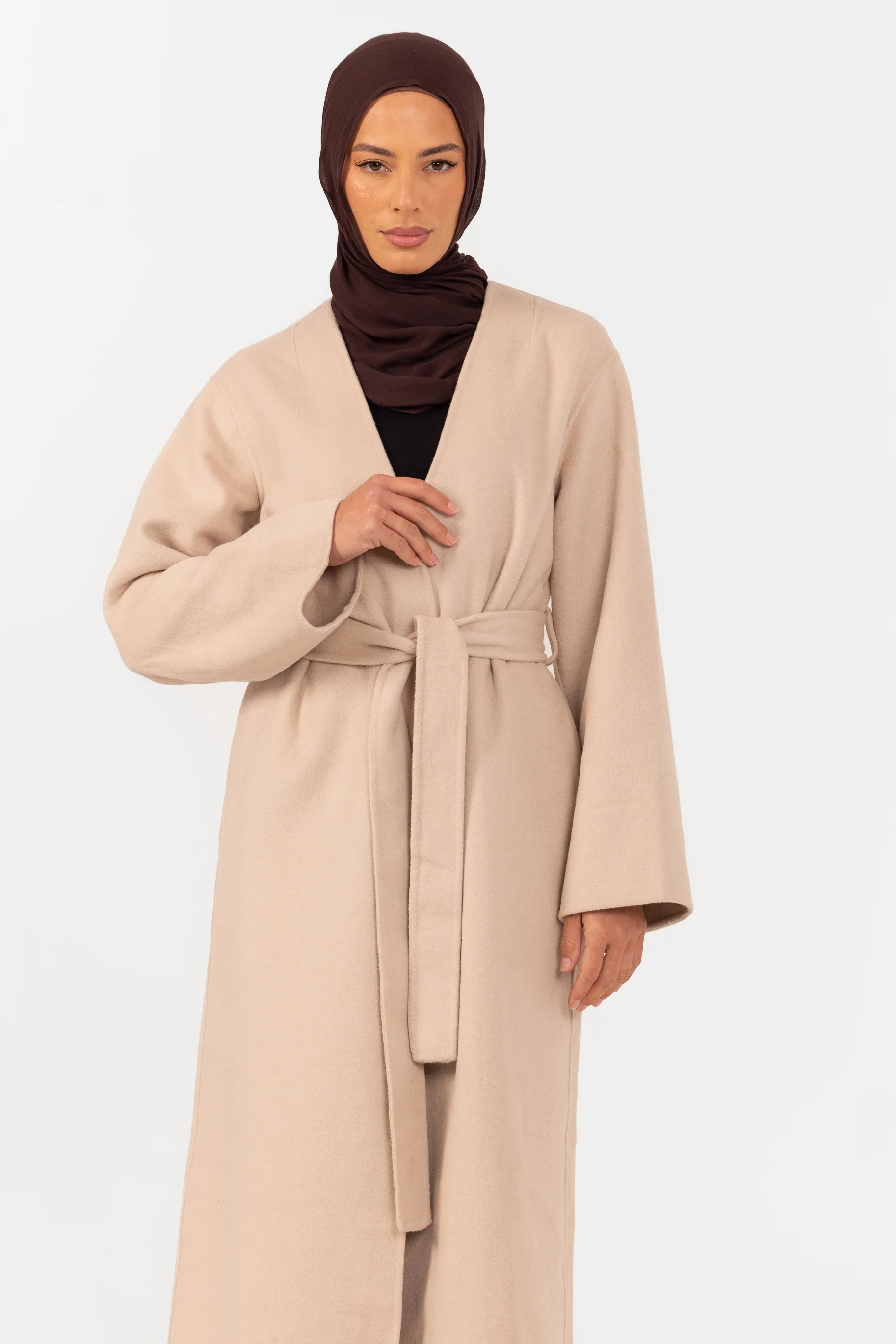 Tara Longline Coat - Stone - Image 3