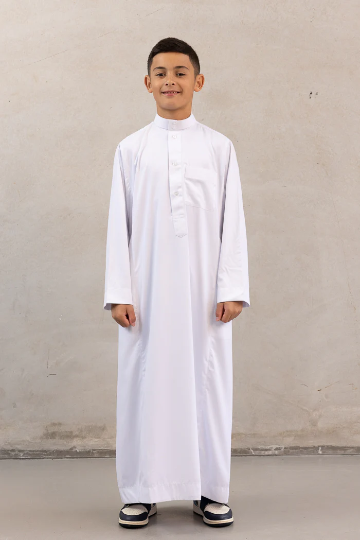 Youth Daffah Thobe - White - Image 3