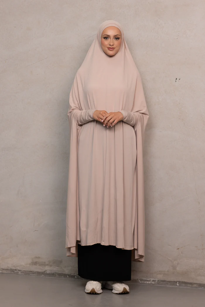 Women's XL Sleeved Jilbab - Beige Rose - Image 3