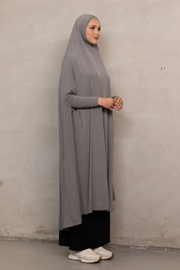 Women's XL Sleeved Jilbab - Charcoal Grey - Image 2