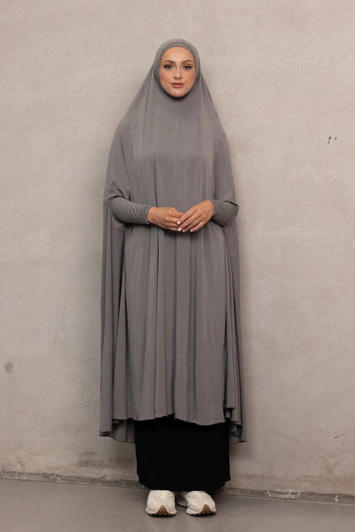 Women's XL Sleeved Jilbab - Charcoal Grey - Image 3