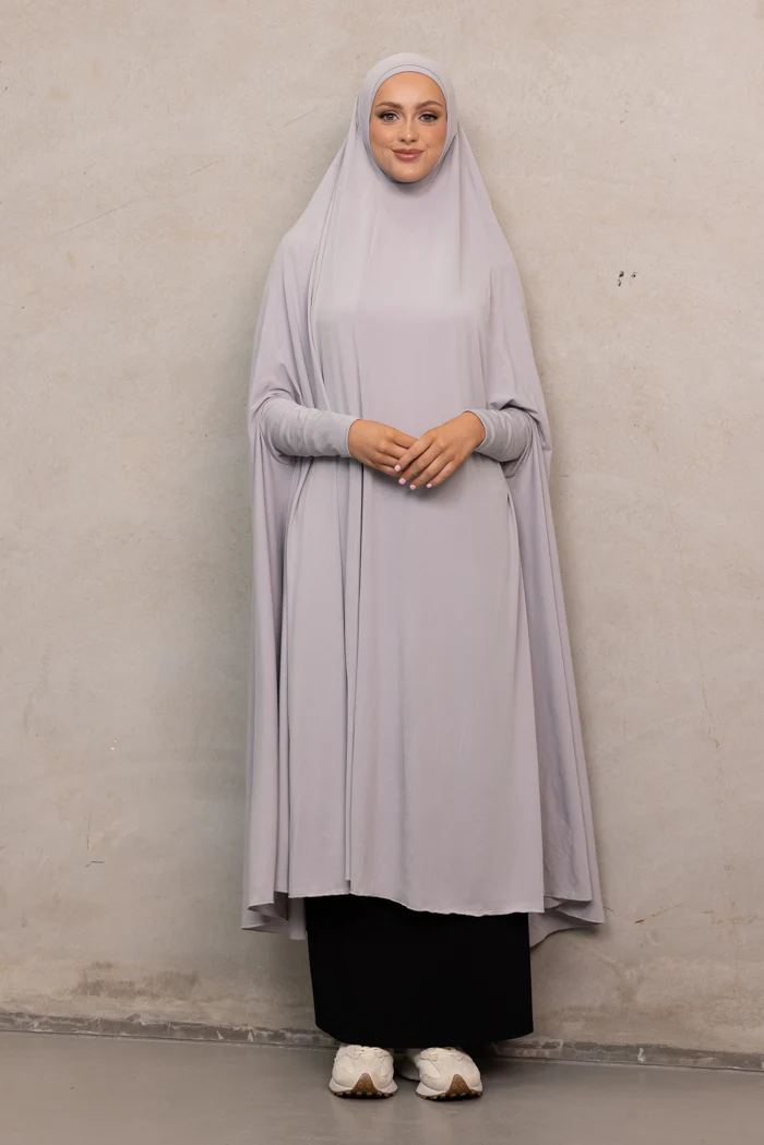 Women's XL Sleeved Jilbab - Gull Grey - Image 3