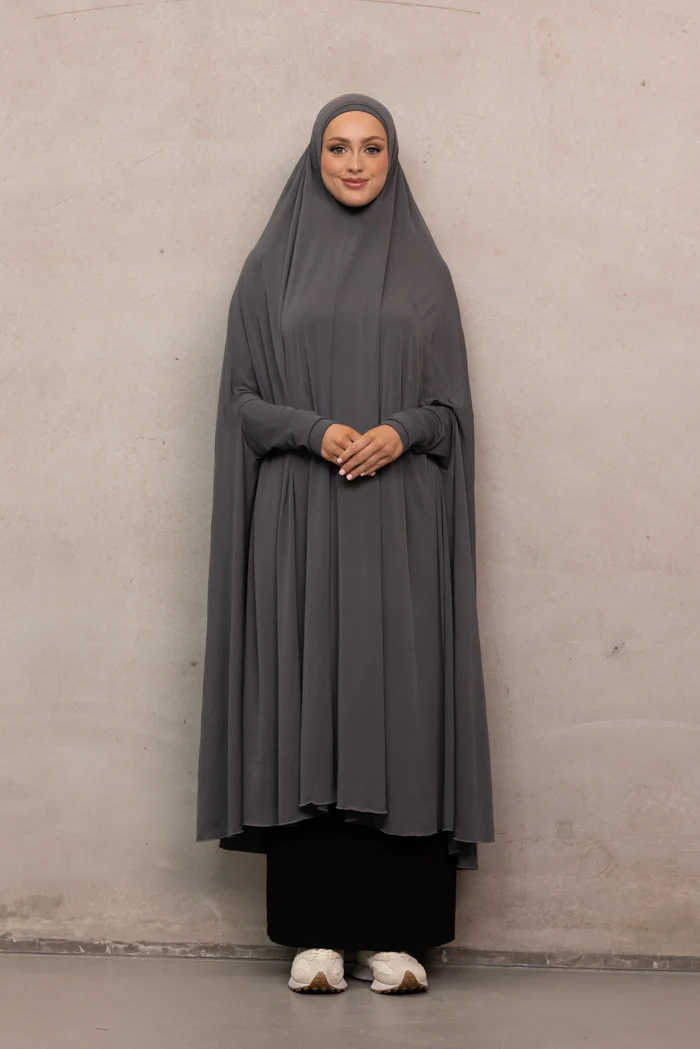 Women's XL Sleeved Jilbab - Iron - Image 3