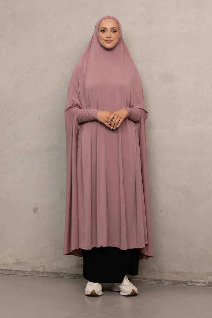 Women's XL Sleeved Jilbab - Old Pink - Image 3