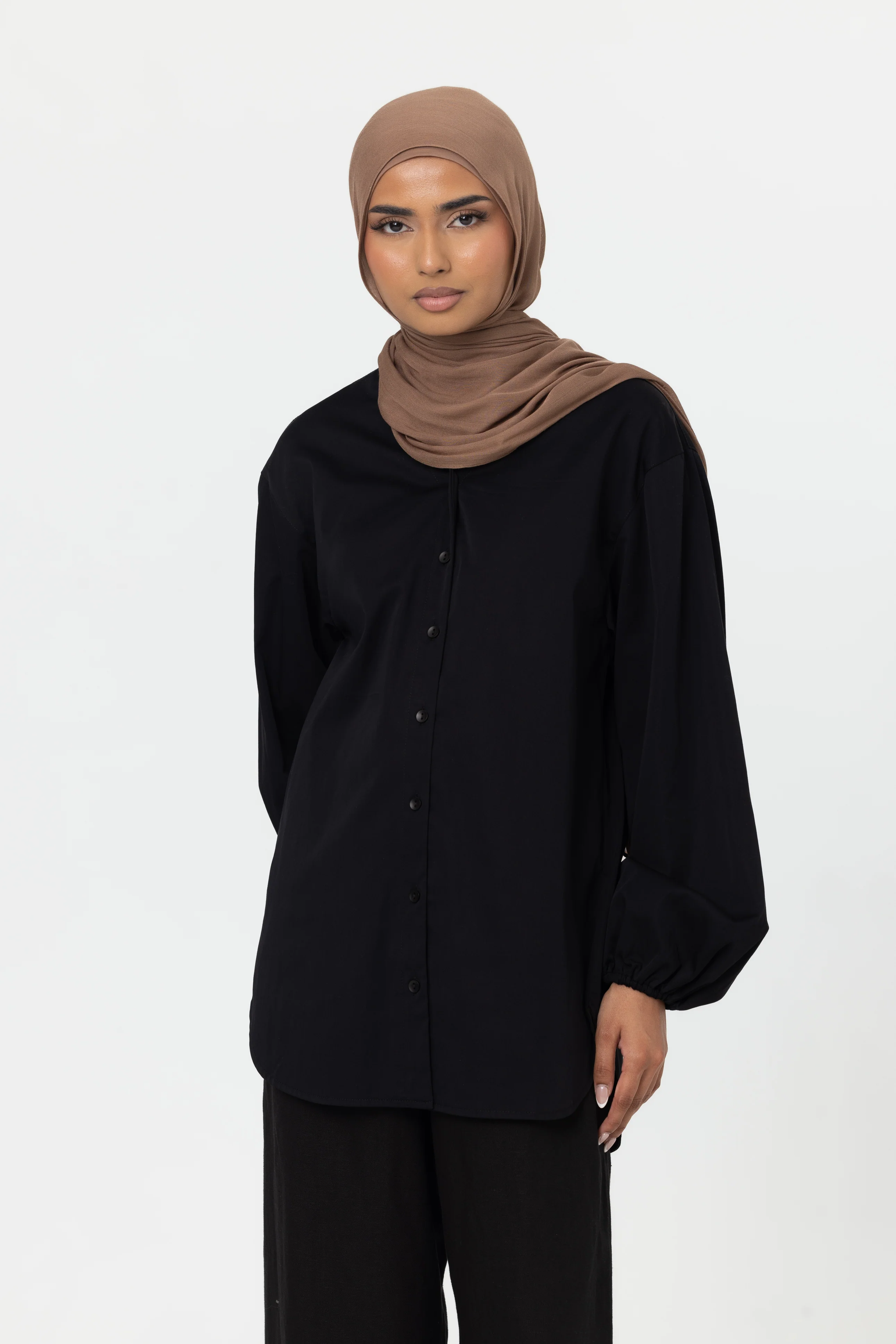 Zahra Cotton Blouse - Black - Image 2