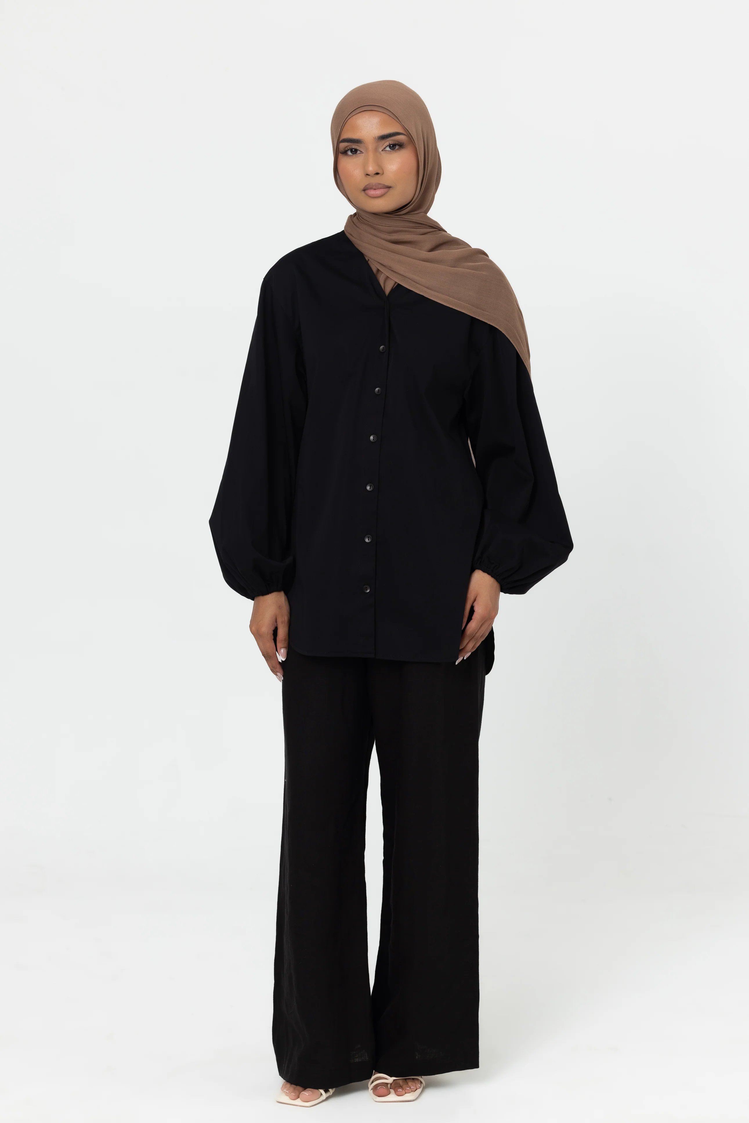 Zahra Cotton Blouse - Black - Image 3